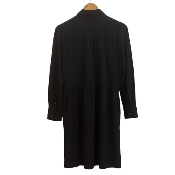 Untuckit Frances Shirt Dress Navy Blue Long Sleeve Button Front Pockets Medium - Picture 4 of 7